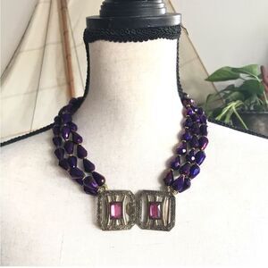 OAK antique Swarovski aurora crystal necklace